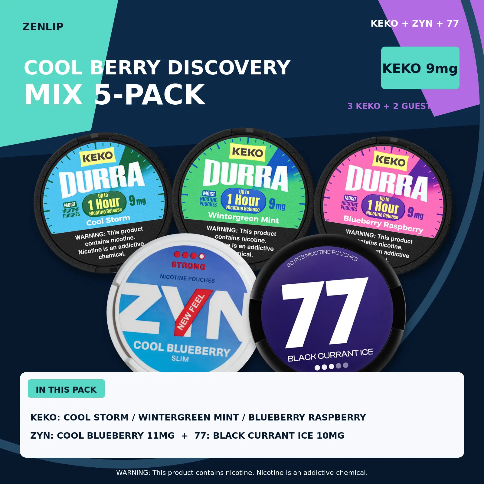 Cool Berry Discovery Mix 5-Pack with KEKO 9mg