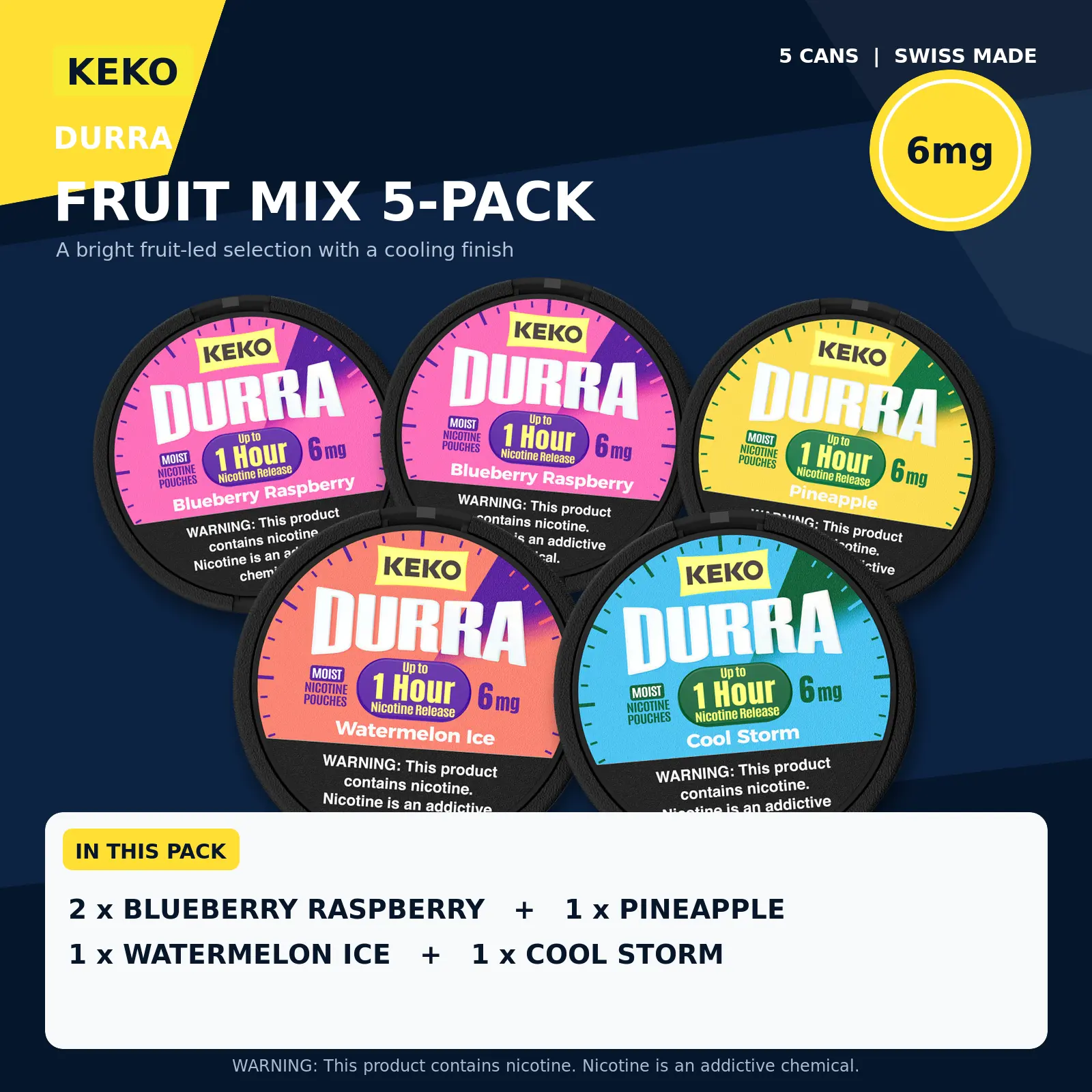 KEKO DURRA Fruit Mix 5-Pack with flavours in 6mg