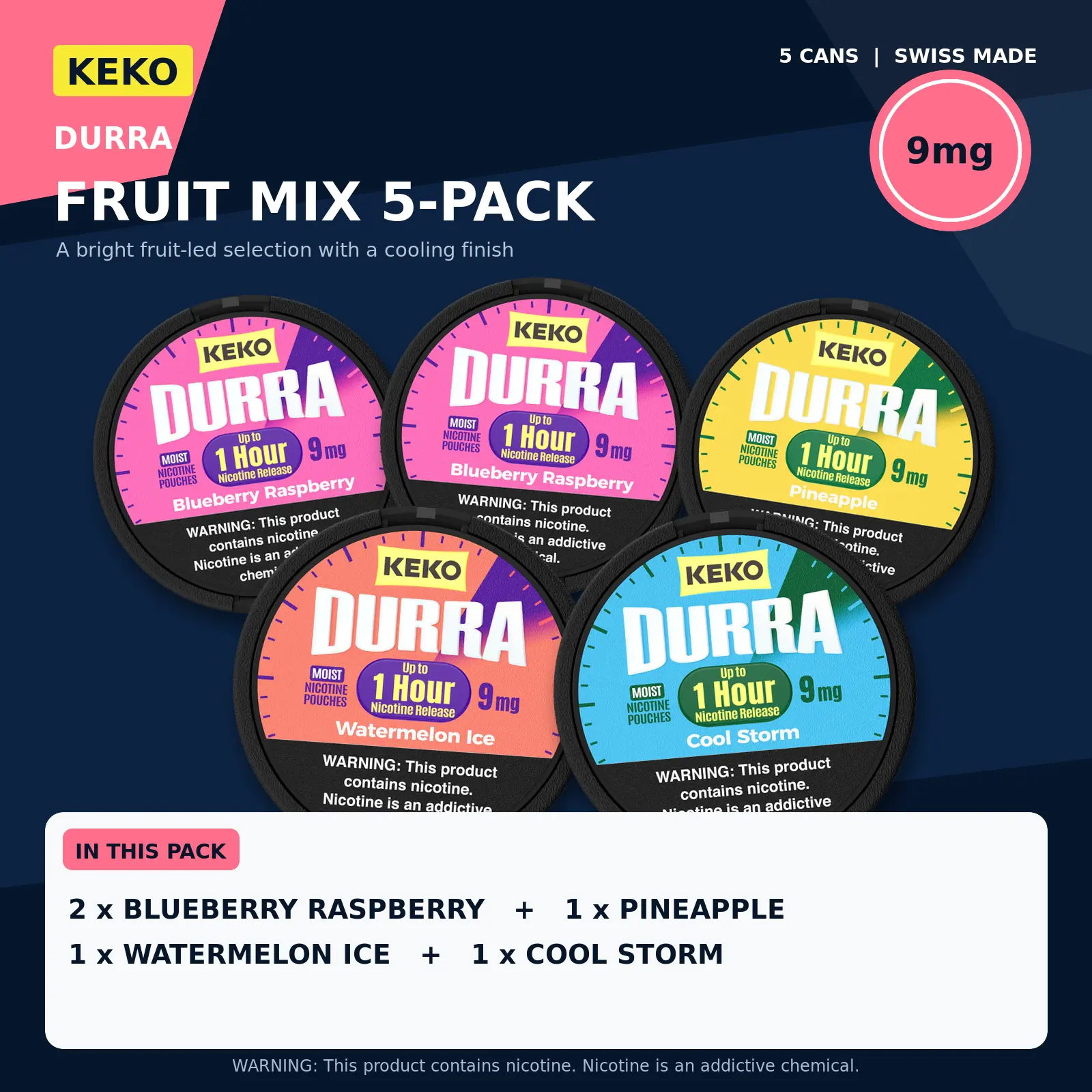 KEKO DURRA Fruit Mix 5-Pack with flavours in 9mg