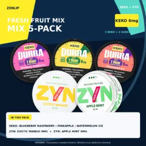 KEKO + ZYN Fresh Fruit Mix 5-Pack with KEKO 6mg