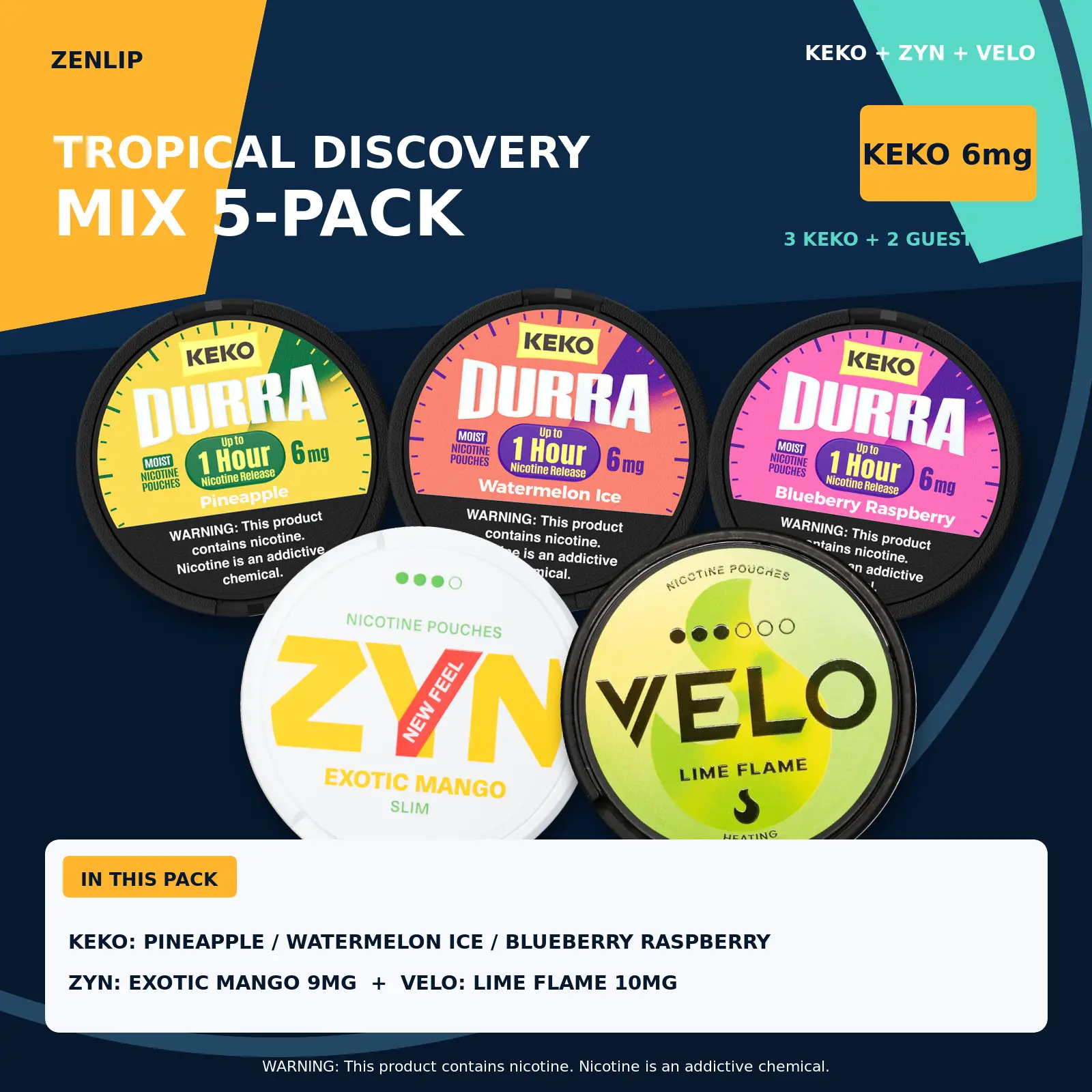 Tropical Discovery Mix 5-Pack with KEKO 6mg