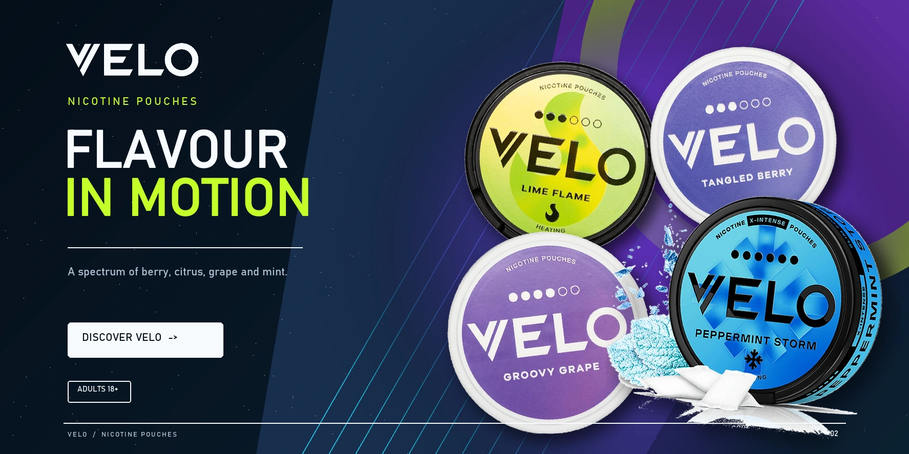 VELO nicotine pouches in four flavours